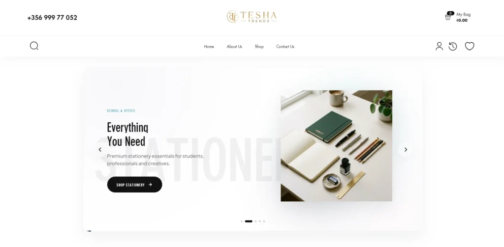 Tesha Trendz Web Interface Preview