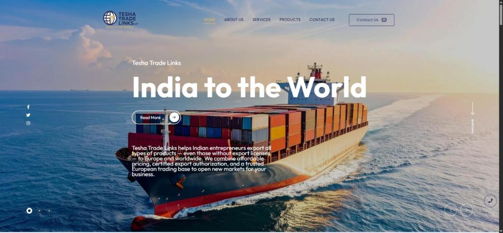Tesha Trade Links Web Interface Preview